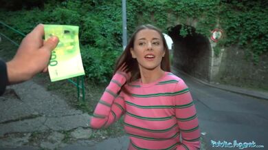 Public Agent has street sex with a spontaneous brunette
