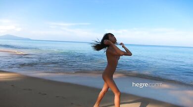 Petite teen amateur naked on the beach