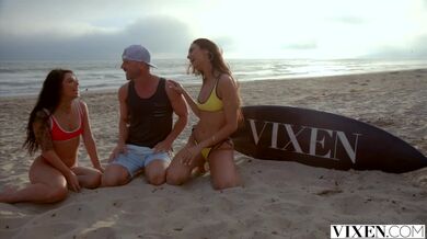 Two best friends meet a muscular surfer just for sex