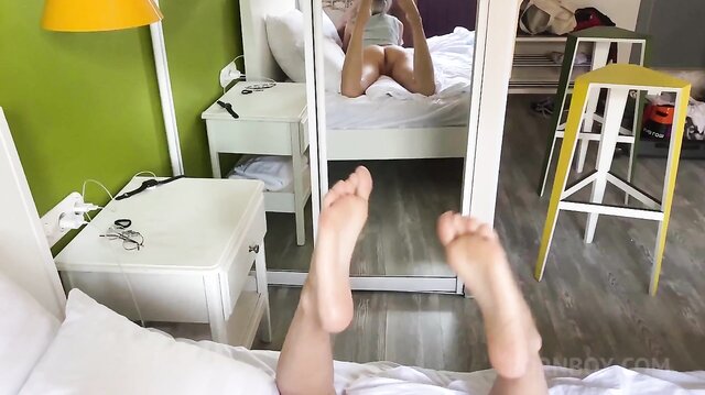 Czech teen fucks while calling
