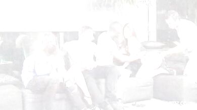 Group of colleagues teamed up with two hot teens in an orgy