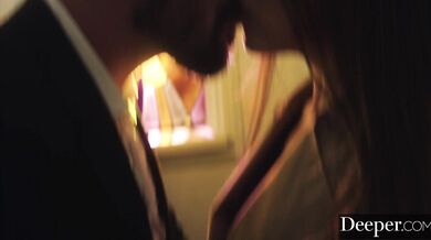 Dominant plays with his scared submissive girl