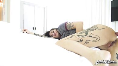 Dominant pulling hair of submissive girl while doggy fucking