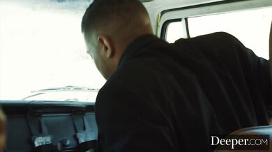 Hitchhiker has fun with a beautiful rescuer