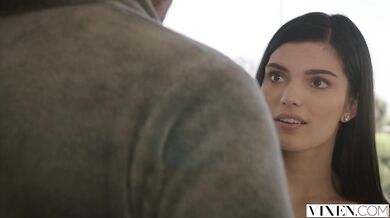 Huge cock fills her small mouth perfectly