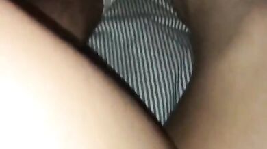 Amateur hairy petite gets cum on titties