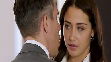 Clothing assistant gets two dicks in one mouth