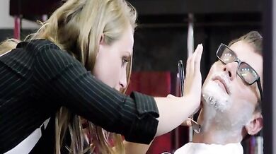 Teen hairdresser tries anal