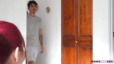 Stepson and MILF Scarlette Moon share a steamy bath together