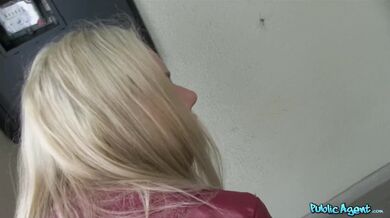 Blonde Natural Russian With Amazing Tits Fucked In Public Staircase