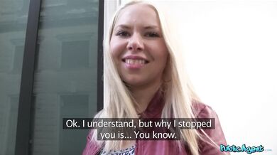 Blonde Natural Russian With Amazing Tits Fucked In Public Staircase