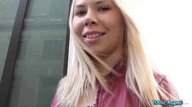 Blonde Natural Russian With Amazing Tits Fucked In Public Staircase