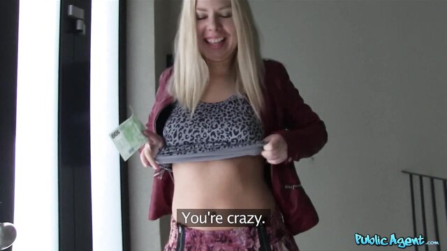 Blonde Natural Russian With Amazing Tits Fucked In Public Staircase