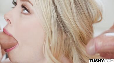 Tiny Little Blonde Haley Spades Gets Her Petite Ass Worked Out In Crazy Double Penetration