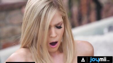 JOYMII - Blonde Candee Licious starts her day with big cock in her ass