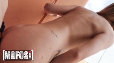 MOFOS - Lya Missy gets her pretty face full of cum after riding Jordi's cock into oblivion