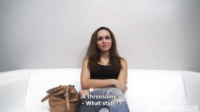 Cute Aneta takes care of the cock at the casting
