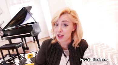 Big dick for cute blonde spinner on her first video shoot