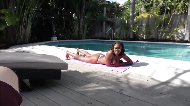 Great day at the pool ended with perfect interracial sex