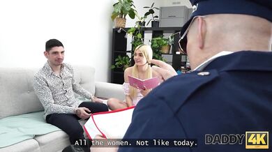 Young sexy blondie Luna Wolfs jumped on veteran's dick