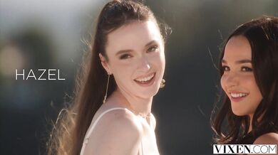 Curvy Hottie Rissa May and Stunner Hazel Moore share hubby's cock in wild outdoor threesome