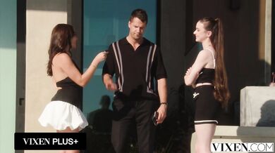 Curvy Hottie Rissa May and Stunner Hazel Moore share hubby's cock in wild outdoor threesome