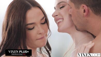 Curvy Hottie Rissa May and Stunner Hazel Moore share hubby's cock in wild outdoor threesome