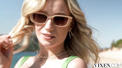 Blonde Vixen Lily Blossom gets wild with a stranger in the great outdoors