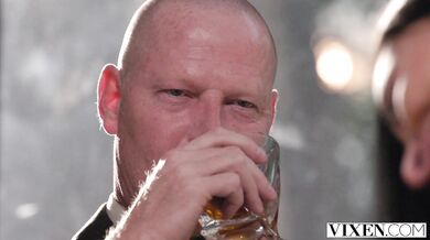 Gianna Dior & Emily Willis take turns pleasing daddy with their small tits & lingerie skills!