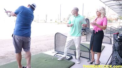 Busty blonde mature Billie Jean Austin does anything for some thunderous cock