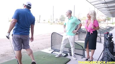 Busty blonde mature Billie Jean Austin does anything for some thunderous cock