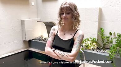 Blown by busty Latina roomie after her yoga session by the pool