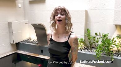 Blown by busty Latina roomie after her yoga session by the pool