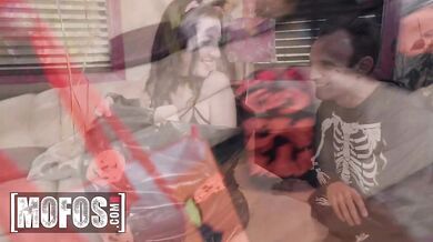 Selena Stone’s Trick Or Treat Turns Naughty As She Gets Unwrapped And Fucked By A Huge Cock