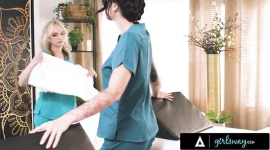 Naughty Masseuses Lilly Bell And Charlotte Sins Close Their Shift With Some Strap On Fun