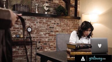 Shocked Penelope Woods Discovers Sexy Tattooed Coworker Giselle Amore Is Now A Nudist