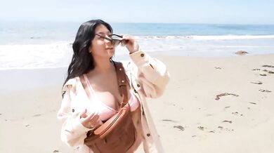 Brother's wife Cami Strella takes me to nude beach where she cheats on her husband