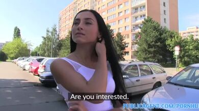 Public Agent - Stunning brunette fucks in the car for money