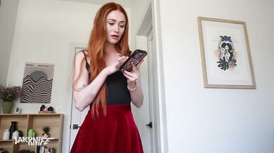 Petite redhead stepsister Scarlet Skies can't stop taking nude photos, so I can't resist!