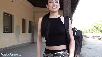 Japanese beauty Rae Lil Black fucks for cash