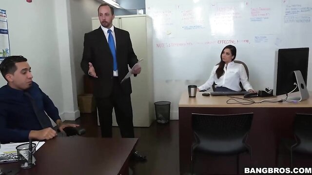 Karlee Grey Gets Yelled At By Her Boss, But She Feels Better After Her Coworker Makes Her Squirt