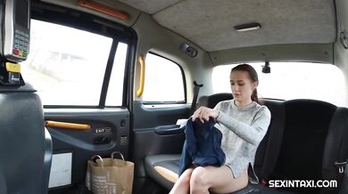 Sexy Flexible Brunette Nicole Love Spreads Her Legs In Taxi