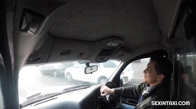 Sexy Flexible Brunette Nicole Love Spreads Her Legs In Taxi
