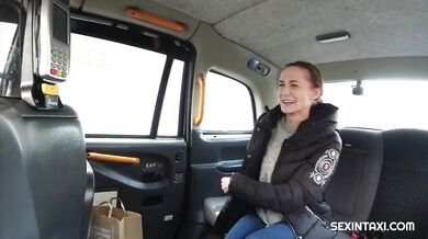 Sexy Flexible Brunette Nicole Love Spreads Her Legs In Taxi
