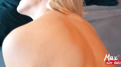 German Blonde Babe With Beautiful Red Lingerie Getting Fucked Hard