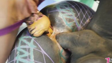 Anuskatzz Is Getting Stuffed With BBC And Miss Flora's Strapon In Threesome