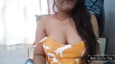 Chubby very cute asian teen with huge natural tits