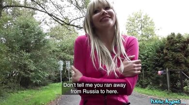 Hot Blonde Lost Russian MILF Jogger Polina Maxim