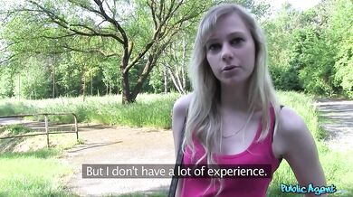Sexy Blonde Drains Balls After Outdoor Casting