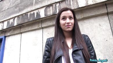 Innocent Brunette Takes Money For Stranger Toilet Sex